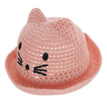 Foldable Cartoon Cat Bucket Hat for Sun Protection, Lightweight Breathable Outdoor Summer Cap for Kids, Travel & Beach Shade