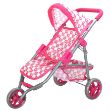 BiBi Doll 3 Wheel Stroller Baby Dolls Pram Foldable Jogger Pushchair with Canopy Kids Toy