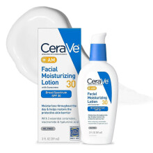 AM Facial Moisturizing Lotion with SPF 30, Oil-Free Face Moisturizer with SPF, Formulated with Hyaluronic Acid, Niacinamide & Ceramides, Non-Comedogen