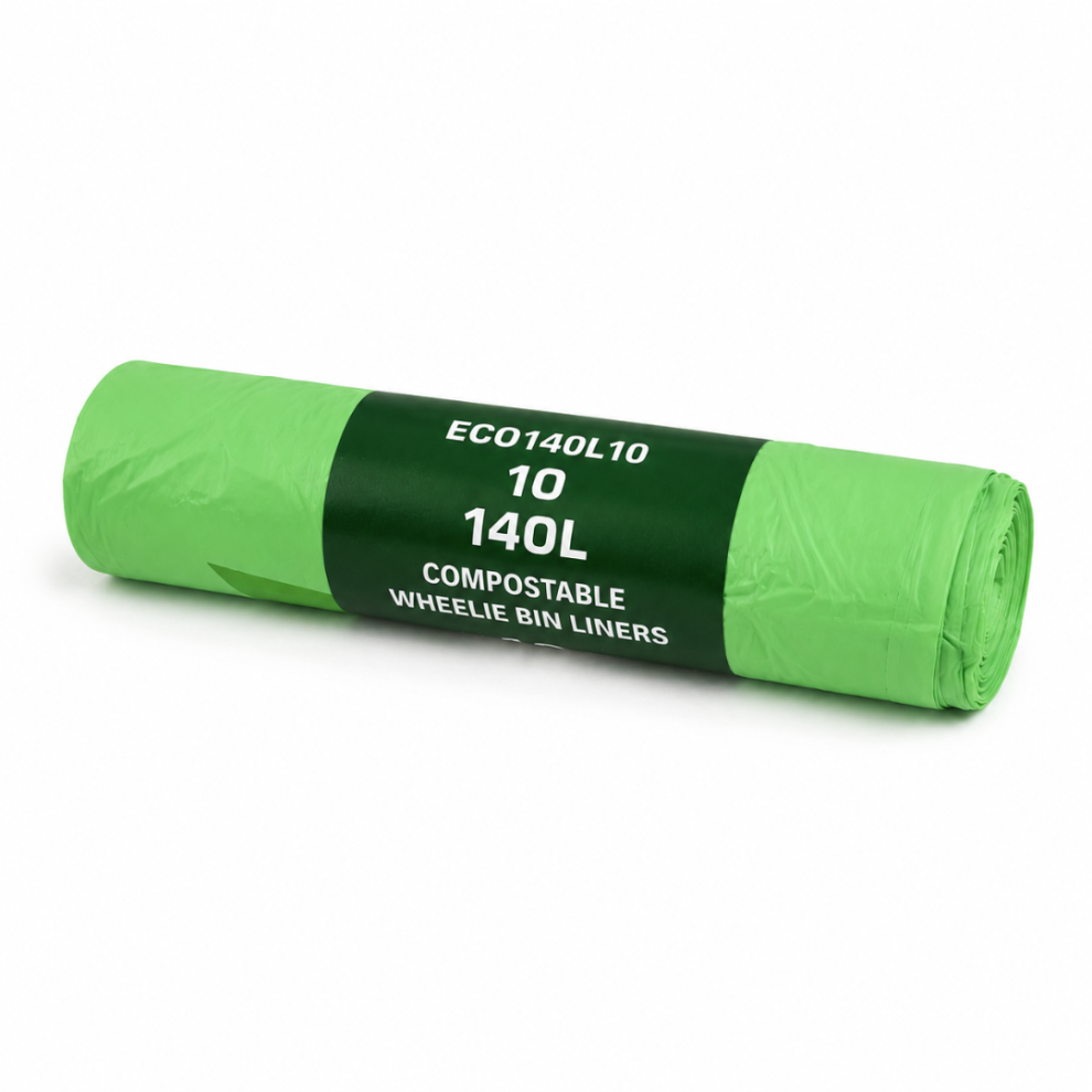 Eco360 140L Compostable Wheelie Bin Liners 3 Rolls -30 Bags