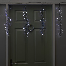 4.8m x 0.5m 425 LED Frosted Cluster Curtain Christmas Lights in White