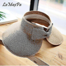 Lamaxpa New Women Summer Visors Hat Foldable Sun Hat Wide Large Brim Beach Hats Straw Hat Chapeau Femme Beach Uv Protection Cap  (DPENG)