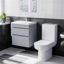 Nes Home 500mm Wall Hung Vanity in Matt Grey with Basin & Toilet