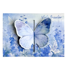 Carte de vœux pop-up 3D délicate avec motif papillon-Bleu