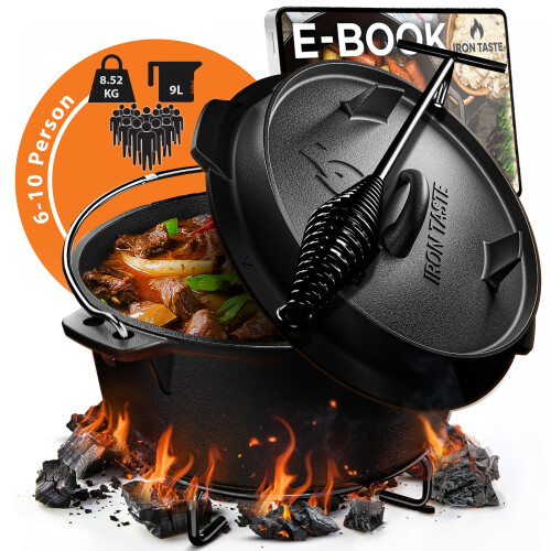 (9 Liter, ohne Füßen) IRON TASTE Dutch Oven