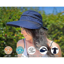 (Dark Blue) Hats For Women Upf 50+ Uv Sun Protective Convertible Beach Visor Hat