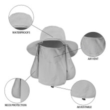 Fishing Hat for Men with Neck Flap Arm Sleeves Wide Brim Outdoor Hats Sun Protection