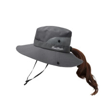 Summer Ponytail Hat for Women UV UPF Wide Brim Hat Sun Fishing Boonie Hat Fishing Accessories Fishing Equipment