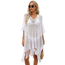Verführerisches Mesh-Cover-Up-Shirt für Poolpartys,-Weiß