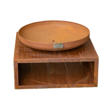 37cm Tierra Outdoor Steel Firebowl and Log Store