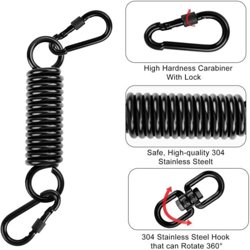 Spring Hook, Ceiling Hook, Spring Suspension Kits, Spring Hooks for Hanging Bed, Yoga - 4 pieces 1