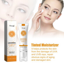 (100ml boxed) SPF50+ Waterproof Sunscreen Cream, Moisturizing Oil Control Face Sun Block, UV Protector Isolation Base, Lightweight 50g