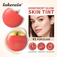 (Cocoa) Lakerain Glow Skin Tint Foundation Long Lasting Moisturizing Even Skin Tone Concealer Sunscreen Brighten Face Cosmetics