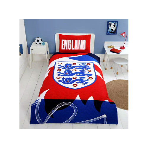 England Be Bold Single Crest Duvet and Pillow Case Set