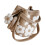 Stylish Knitted Flower Handbag Bag Spacious Drawstring-brown 1