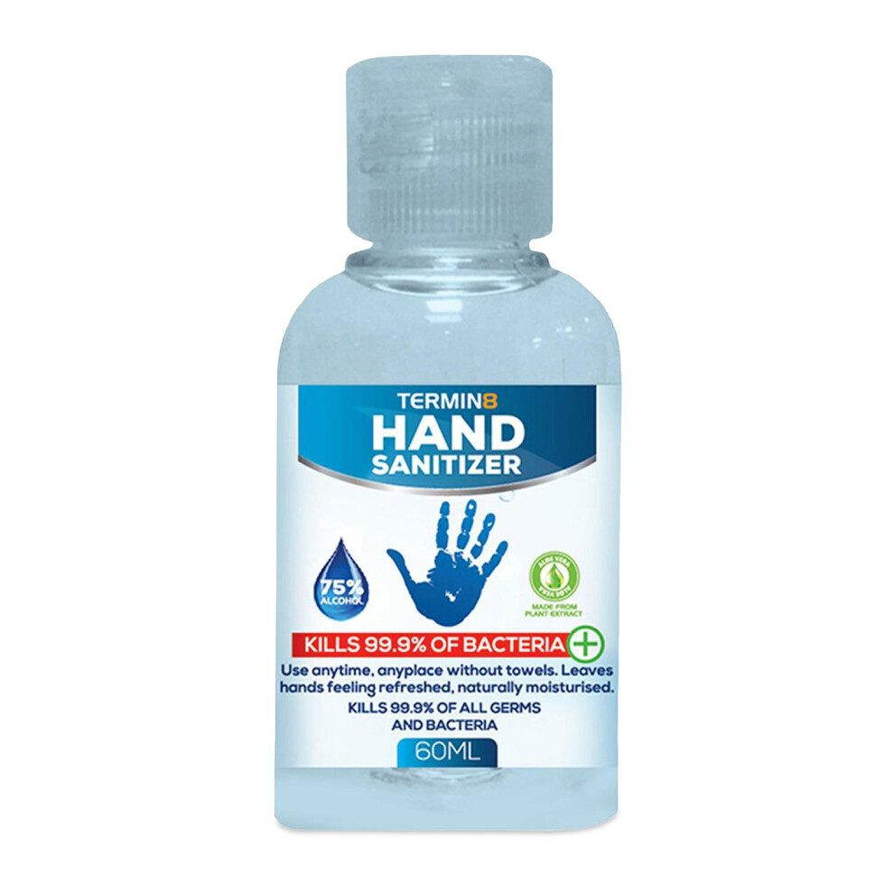 Termin8 Anti-Bacterial Hand Sanitiser Gel, Kills 99.9% Bacteria, Bulk Buy 60Ml