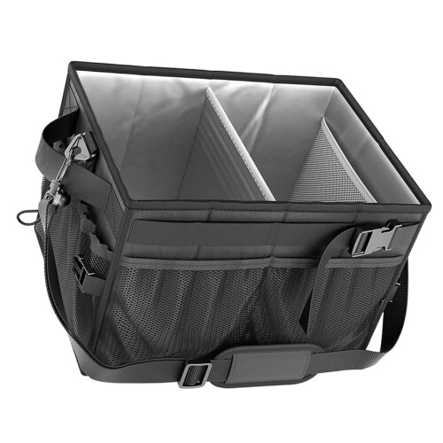 Barbecue Tool Storage Box Portable Grill Utensils Storage-Black