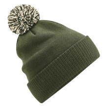 (One Size, Olive Green/Oatmeal) Beechfield Girls Snowstar Duo Extreme Winter Hat