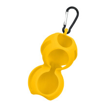 Silikon-Golfballhalter mit Karabinerhaken, tragbare-Gelb