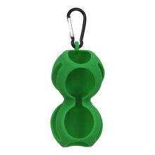 Silicone Golf Ball Holder With Carabiner Clip Portable-Green
