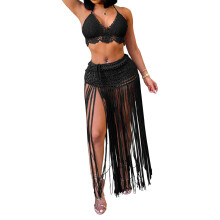 Vrouwen badkleding cover-up semi-transparante sarongs-Zwart