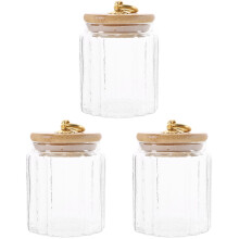 3Pcs Glass Flour and Sugar Containers with Lids Jar Set