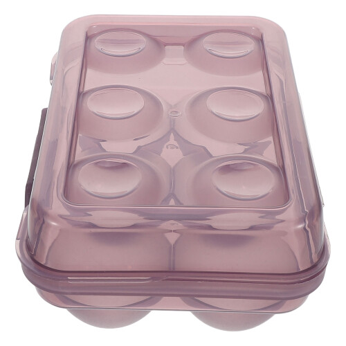 2Pièces Conteneur Œufs Violet 6 Places Design Plat Portable