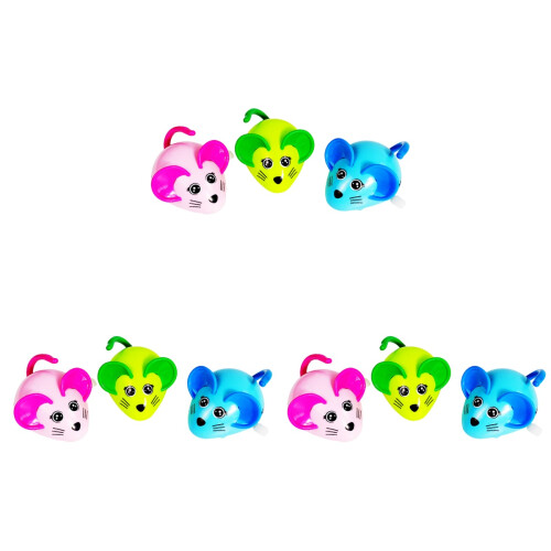 9Pcs Semi Automatic Cat Toy Clockwork Rat Pet Supplies Assorted Colors