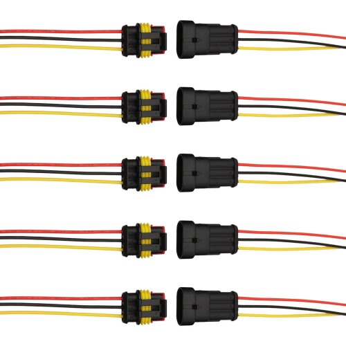 5Pcs Quick Connect Replacement Automotive Connector Male-3P
