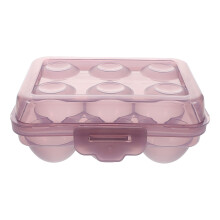 5Pcs Transparent Purple Egg Storage Box PP 6-Slot Portable Egg Carrier