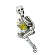 Miniature Skull Garden Statue Flower Pot Hanger Ornament-8