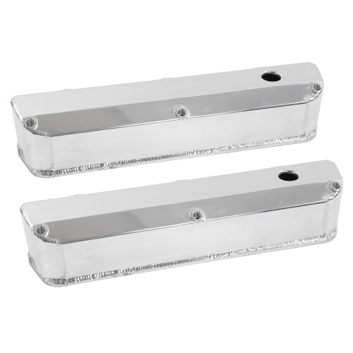 Satin Aluminium Valve Covers, Pair, for Ford SBF