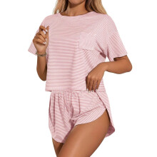 Women's Pajama Set Sexy Loungewear Set Side-Slit-Coral Red S