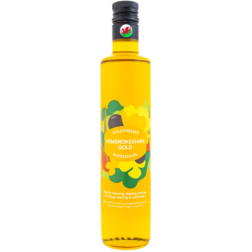 Pembrokeshire Original Welsh Cold Pressed Rapeseed Oil 500Ml Gold