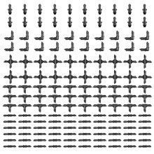 130Pcs Drip Irrigation Fittings Connectors For 1/4Inch Tubing