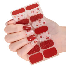 1Set Nail Art Stickers New Year Nail Wraps Semi Cured-ZE0967