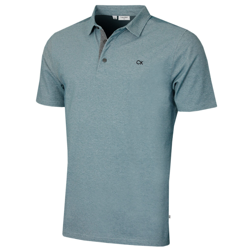 Calvin Klein (Xxxxl, Petrol) Mens 2026 Prep Campus Oxford Pique Golf Polo Shirt