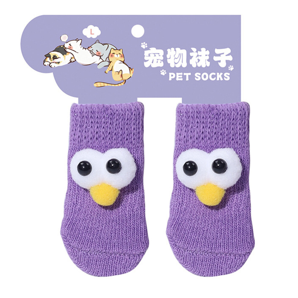 Purple Comfortable Dog Sock Offering Warmth And Enhances- S