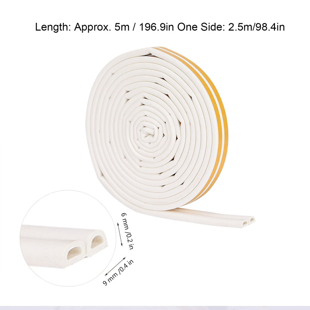 5M White 9X6mm Self-Adhesive Seal Strip 7444352726059