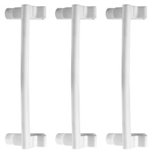 3Pcs White ABS Door Clip-on Bracket Single Layer Towel Rack Storage