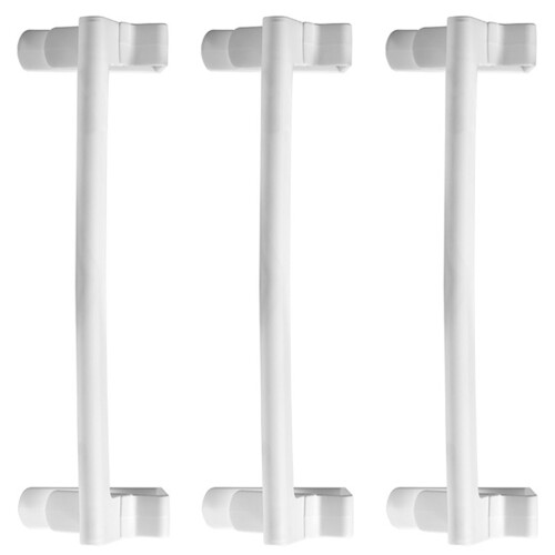3Pcs White ABS Door Clip-on Bracket Single Layer Towel Rack Storage