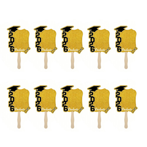 10Pcs Lightweight Two Sided Printed Performances Fan-Yellow