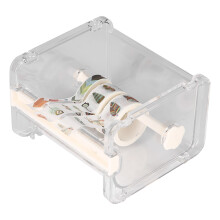 White Adhesive Tape Cutter with Holder