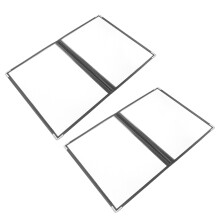 2Pcs Black PVC Restaurant Menu Covers Clear Menu Holders Durable