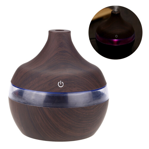 300ml Wood Grain Humidifier USB LED