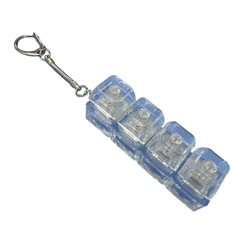 Stress Relief Keyboard Keychain Toy with 4 Mechanical-clear