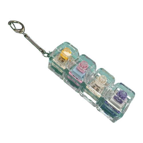 Stress Relief Keyboard Keychain Toy with Glowing-Color scroll A