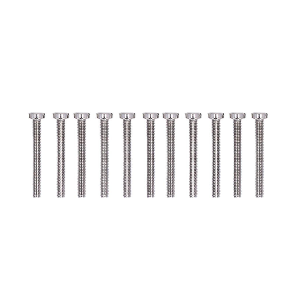 50pk Cheese Head Slot Screws A2-70 Stainless M3x25