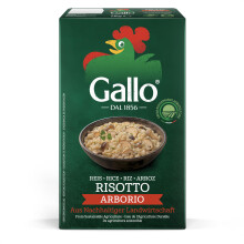 Gallo 2 Minute Italian Arborio Rice, Sustainably Grown Premium Aged 1kg Bag - Authentic Italian Rice for Risottos, Paella & More