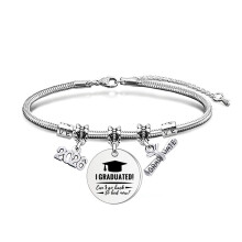 Elegant 316L Stainless Steel Snake Chain Bracelet For-06 Silver